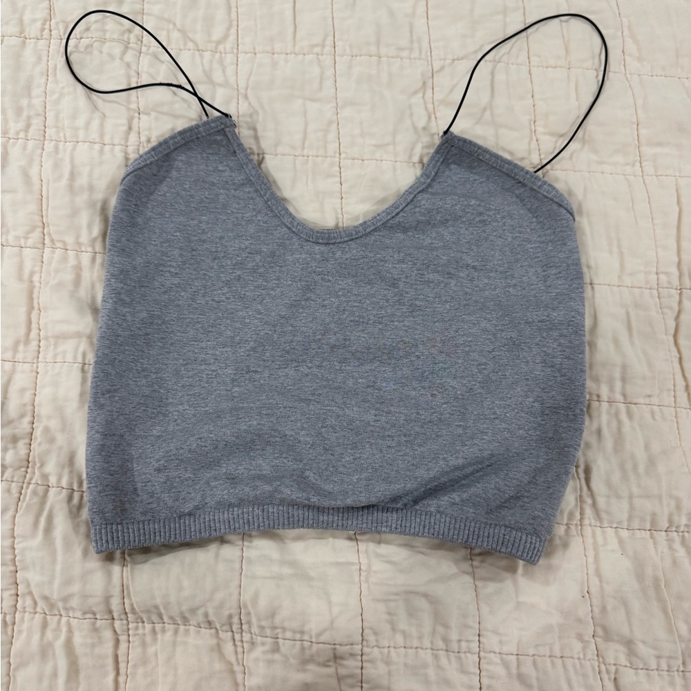 Free People Gray Spaghetti Strap Crop Top